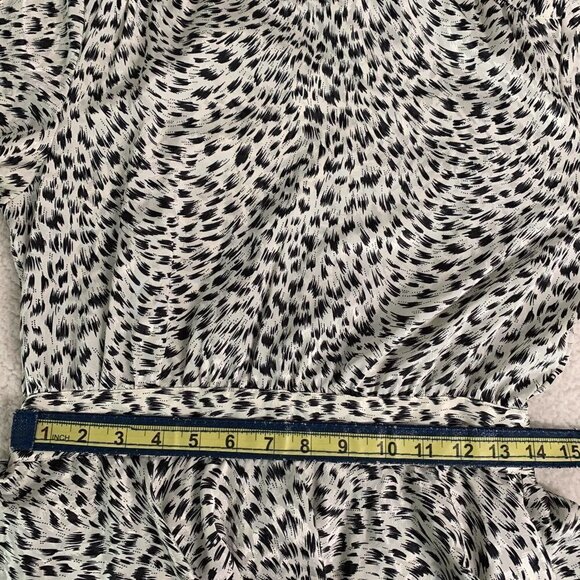 Andrea Gayle Leopard Cheetah Animal Knee Length Dress Black Medium Large 10 - Picture 9 of 10